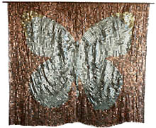 Butterfly mosaic tapestry made with American coins